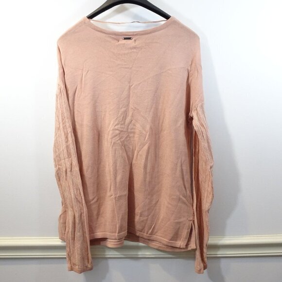 PRANA Madeline Sweater Size M NEW Champagne MSRP $79 Pink Peach Crochet - Picture 6 of 8